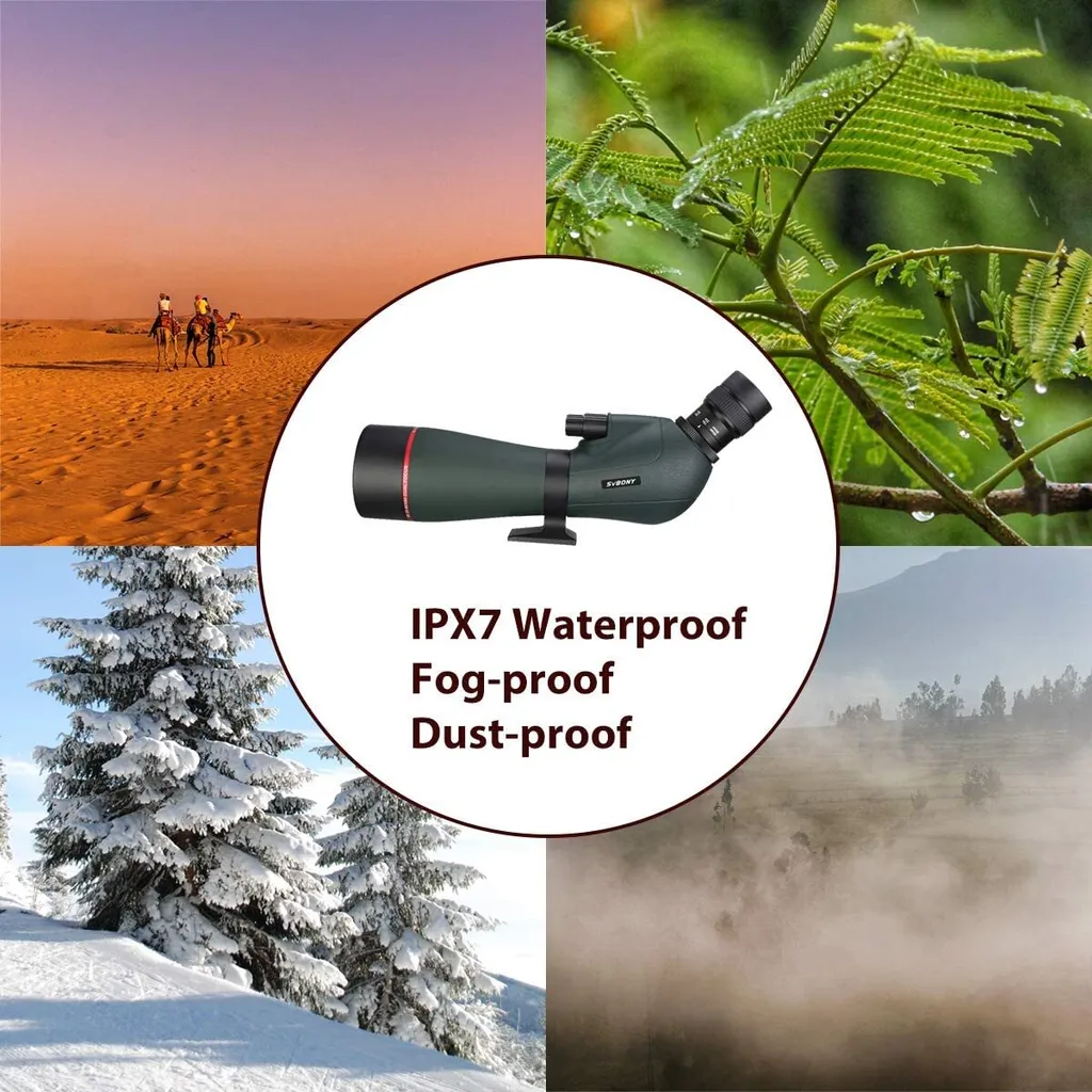 Svbony SV406P ED Spektiv 20-60x80, Doppelter Fokus Spektive Vogelbeobachtung Austauschbares Astronomie-Okular, Wasserdichtes Bak4 Prisma Monokular Fernrohr Einsatzbereit - Image 5