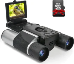 Fernglas Mit Kamera, Fernglas Für Erwachsene Kinder 10-Fach Zoom 2" LCD Display 10x25 2.5K Video Camcorder Mit 8GB SD Karte Feldstecher Für Reisen Vogelbeobachtung Jagd Konzerte
