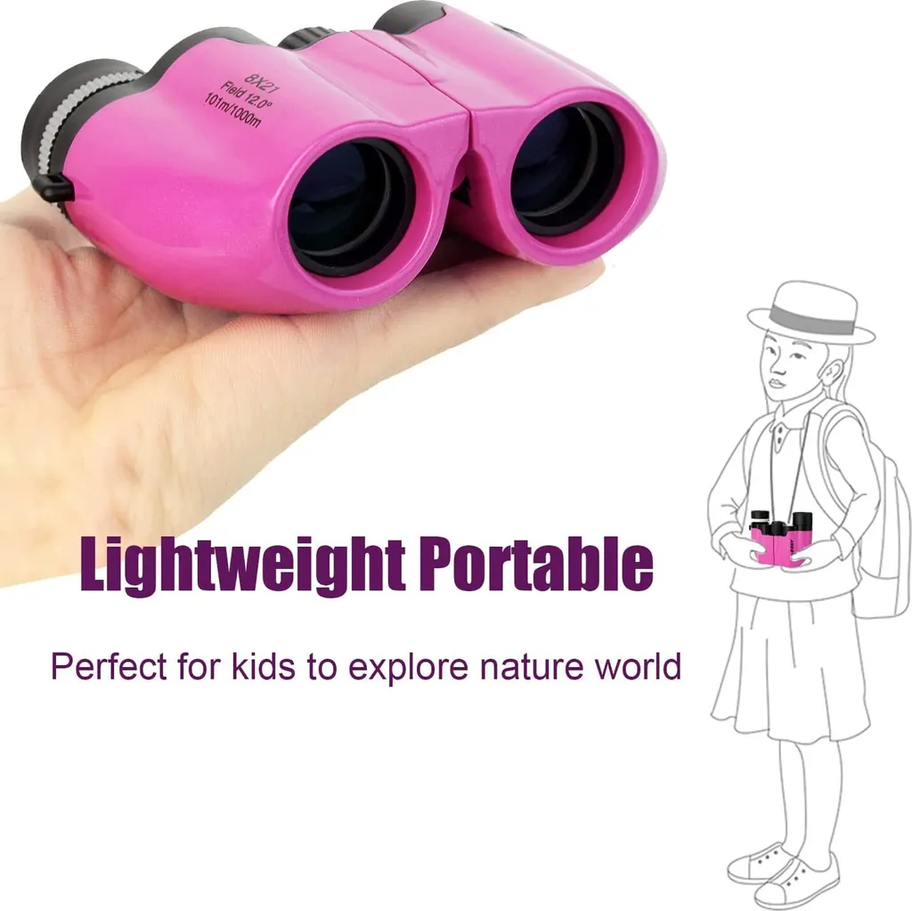 Svbony SV26 Fernglas Für Kinder, FMC-grün, 8x21 Fernglas Vogelbeobachtung Outdoor-Aktivitäten, Geschenken Für Jungen, Mädchen (Rosarot) - Image 5