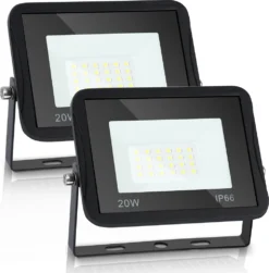 Lospitch 2X LED Fluter Flutlicht Strahler 20W Scheinwerfer Baustrahler Außen Lampe IP65 Warmweiß
