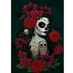 5D DIY Diamond Painting Full Diamant Kreuzstich Stickerei Malerei Schönheit Skelett Bilder Deko 30x40cm