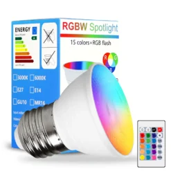 3W E27 LED Glühbirne RGB Farbwechsel Spotlight Leuchtmittel Lampe Warmweiß 2700K Mit Fernbedienung